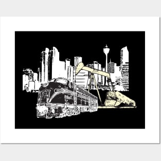 City Buildings Bus Abstract Art Creative Design Posters and Art